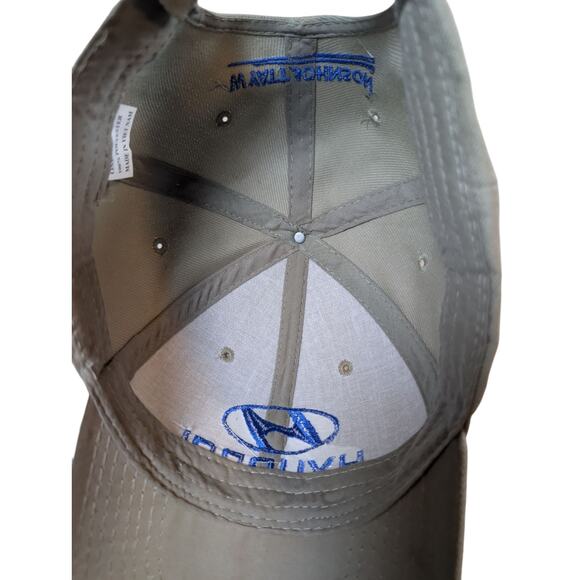 Hyundai Car Hat Tan/Blue Canvas Snapback Trucker Cap One Size - Picture 5 of 6
